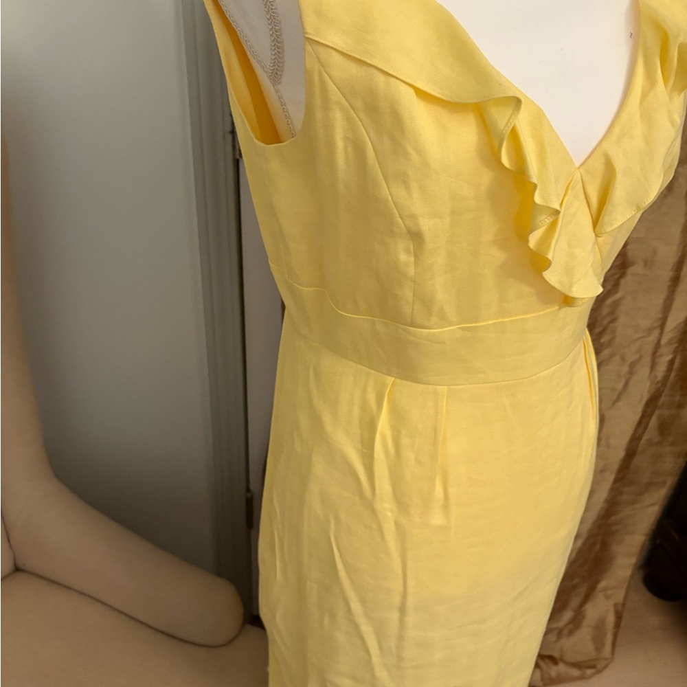 Elegant Yellow Ruffle Dress